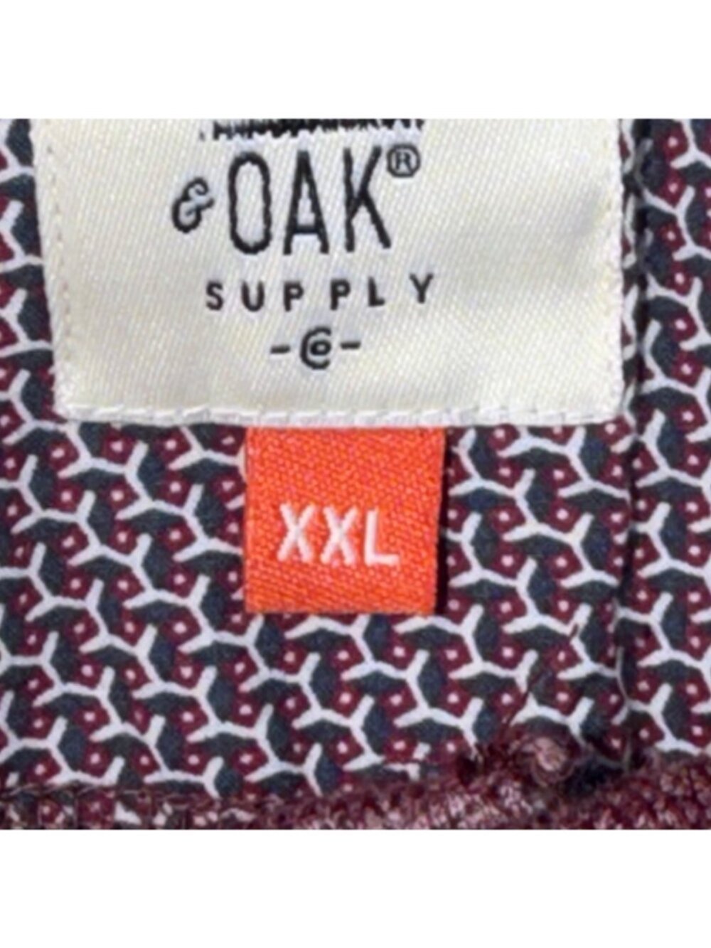 Copper & Oak Men's XXL Burgundy Striped Short Sleeve Henley Shirt - Picture 8 of 12